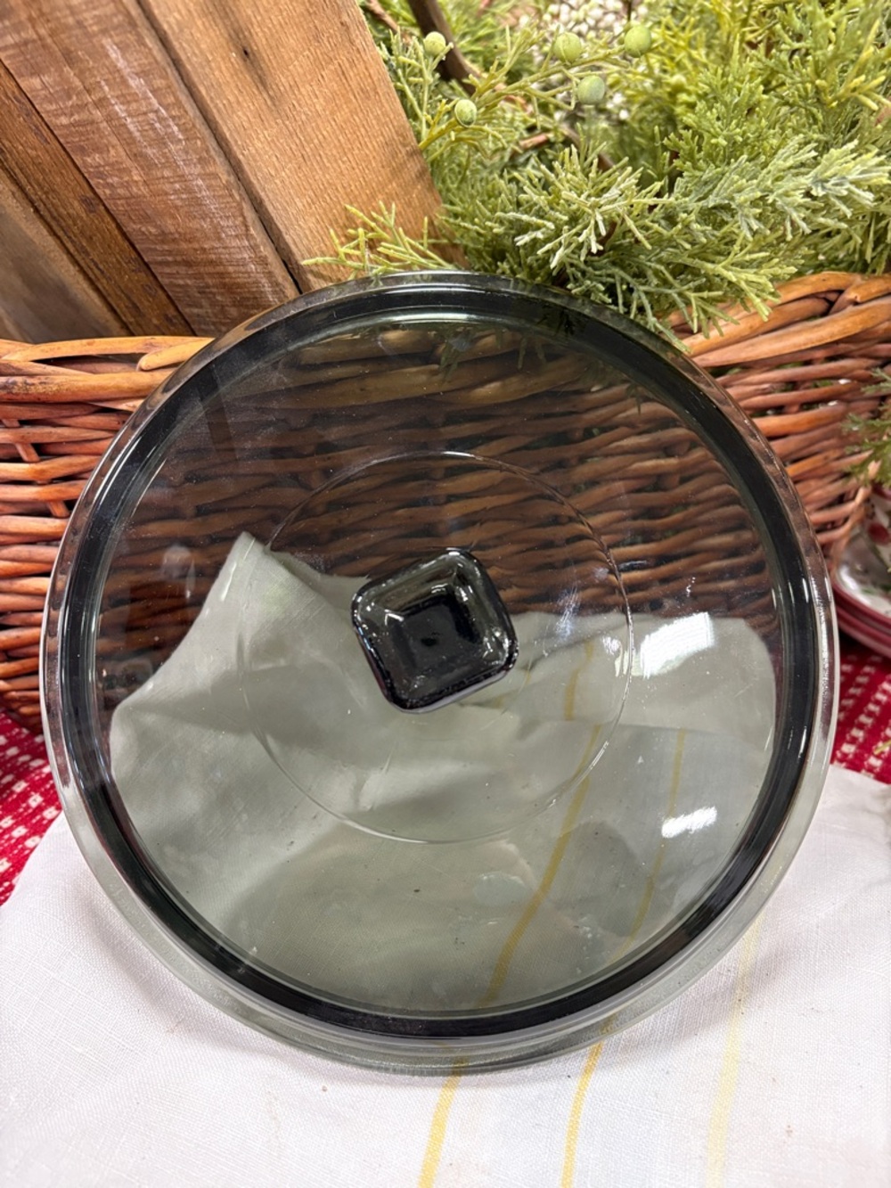 Anchor Ovenware Casserole Dish Lid Only, Smokey Grey Glass